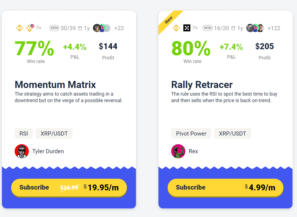 Coinrule Marketplace for Crypto Trading Bots 