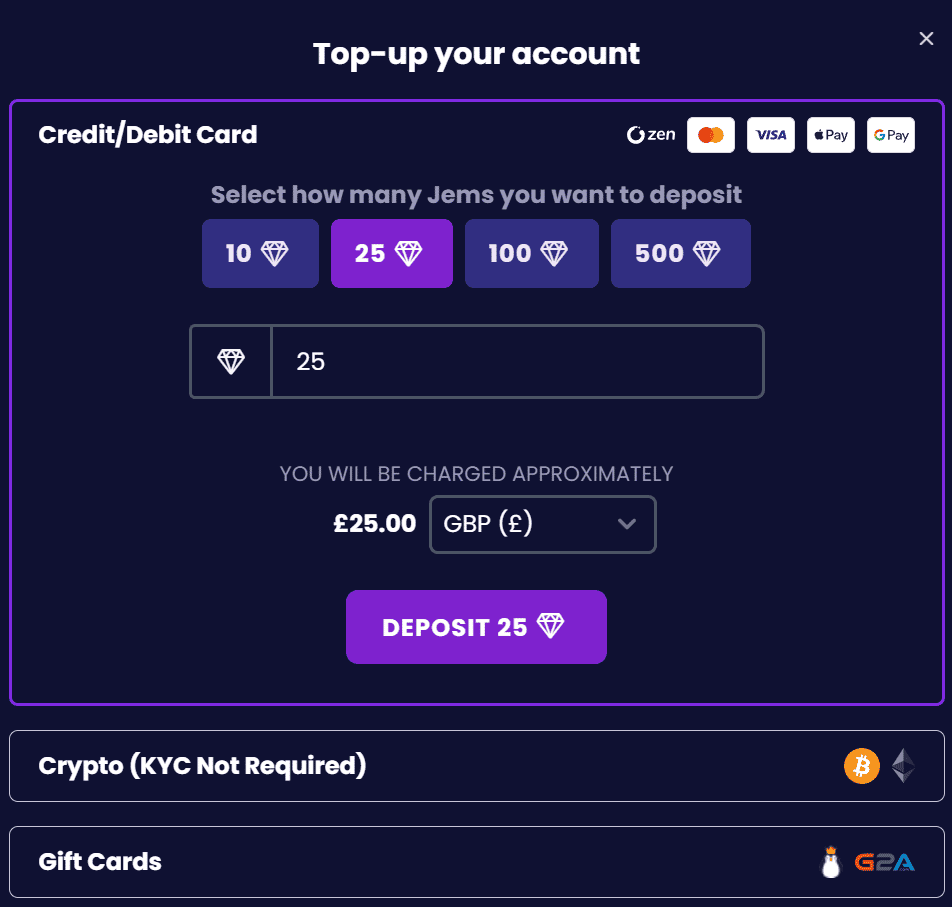 Jemlit payment methods for mystery box 