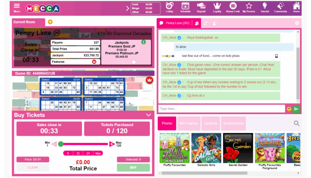 LIVE CHAT WINDOW OF A MOBILE BINGO APP