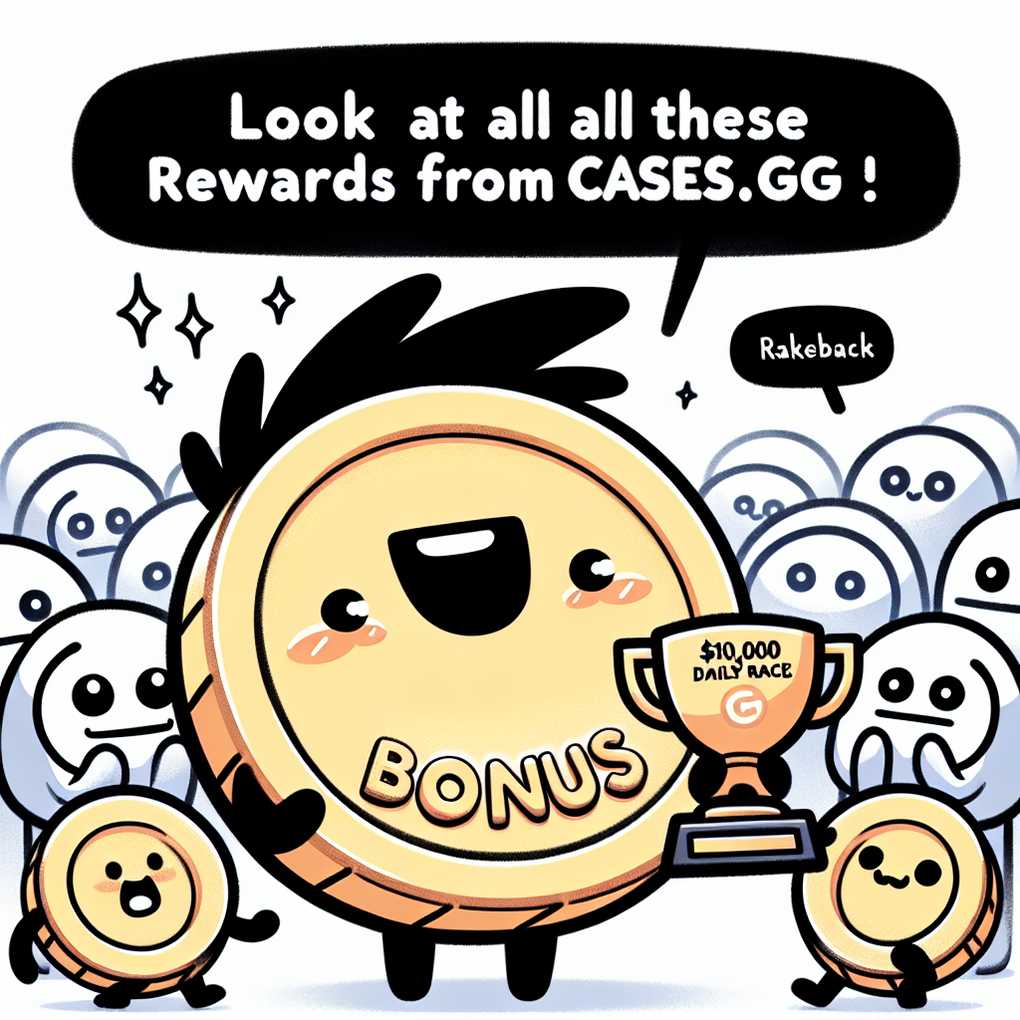 Drawing of users receiving bonuses from Cases.gg