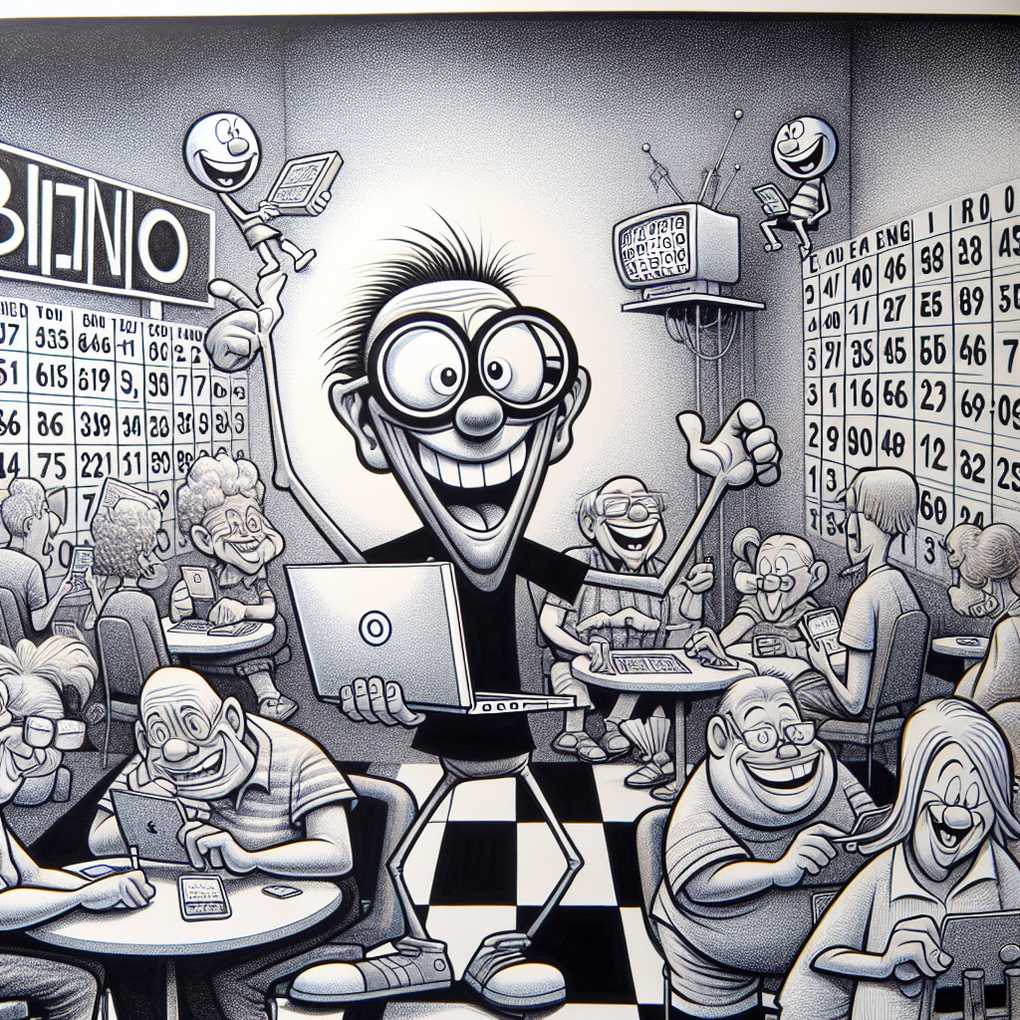 Illustration of different generations playing bingo together online