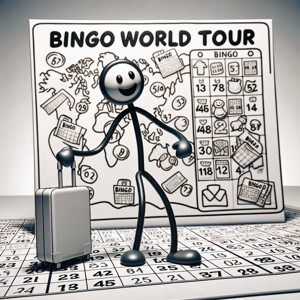 Map showing different countries with Bingo cards, adding humor about "Bingo world tour"