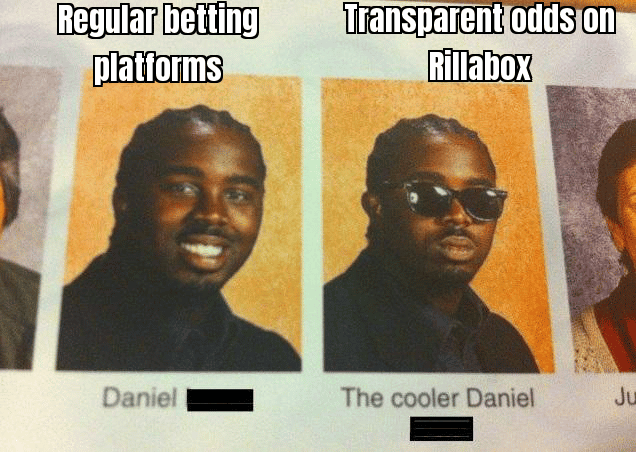 MEME OF A USER LOOKING SKEPTICAL BUT THEN RELIEVED AFTER SEEING TRANSPARENT ODDS ON RILLABOX