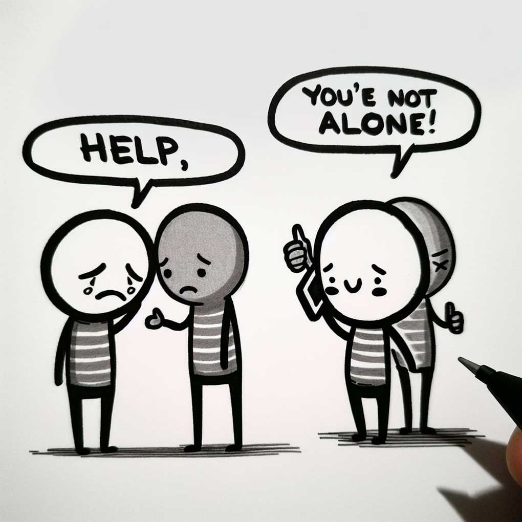 Person getting support from a friend and feeling stronger