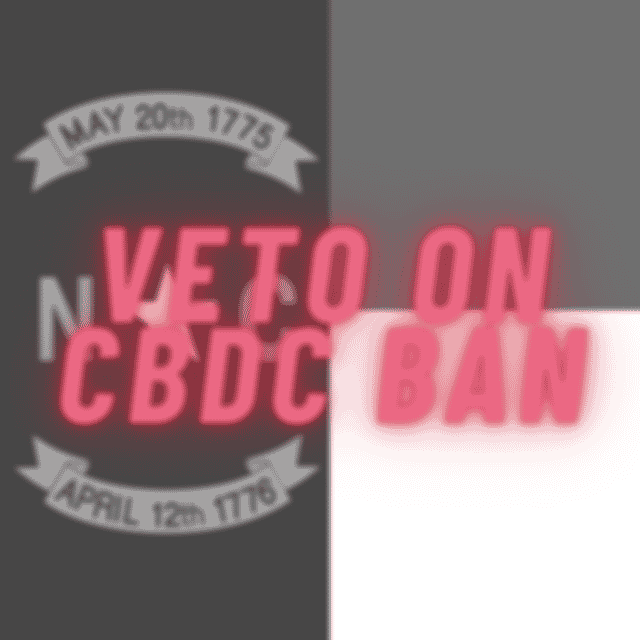 Background Image for North Carolina: Governor will veto on CBDC ban bill